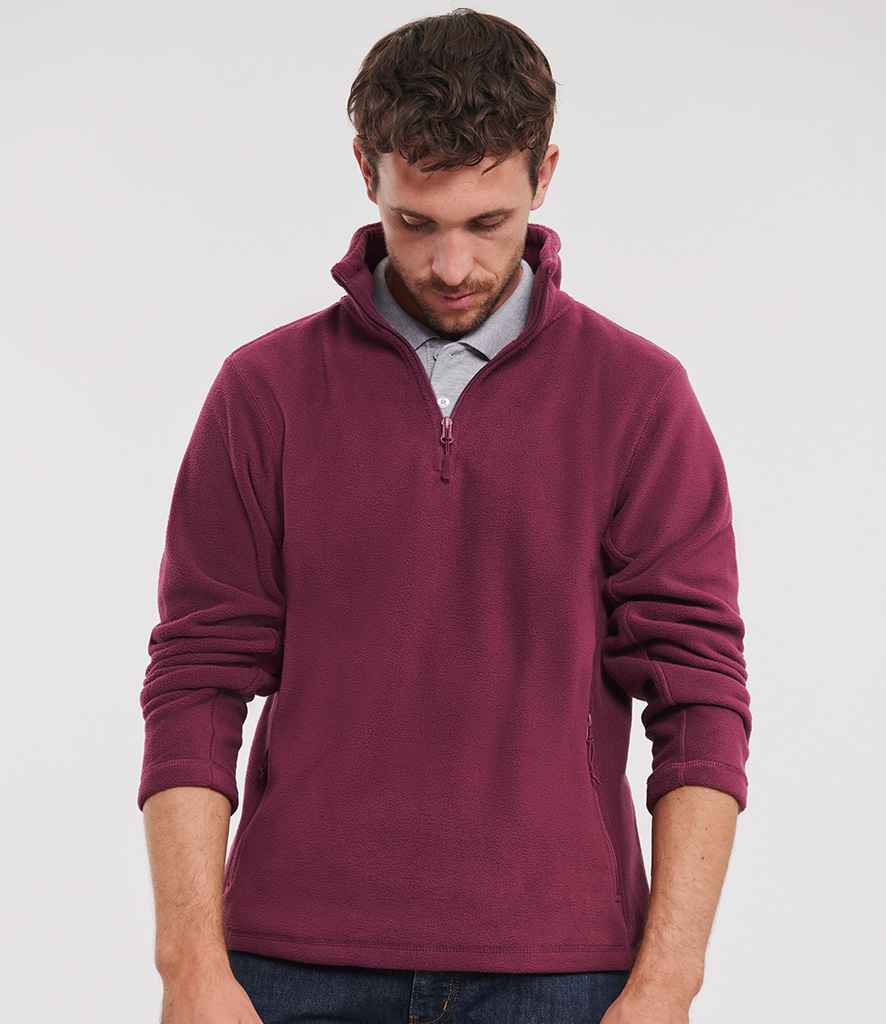 Russell Athletic Zip Neck Outdoor Fleece | Burgundy