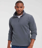 Russell Athletic Zip Neck Outdoor Fleece | Convoy Grey thumbnail 1