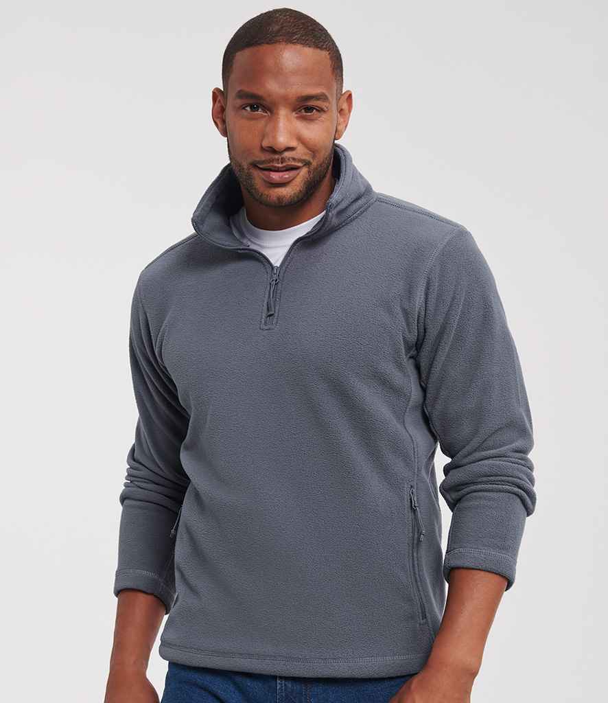 Russell Athletic Zip Neck Outdoor Fleece | Convoy Grey