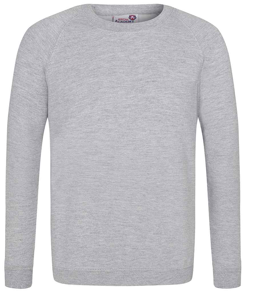 AWDis Academy Kids Raglan Sweatshirt | Grey