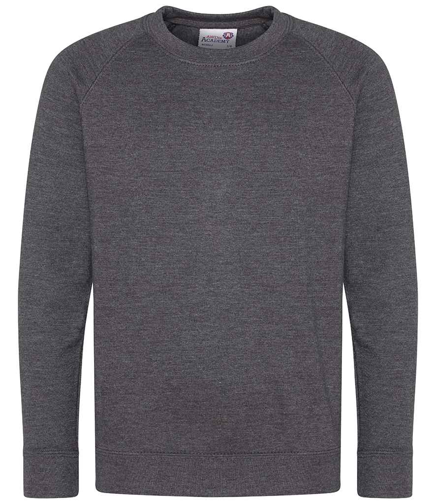 AWDis Academy Kids Raglan Sweatshirt | Charcoal