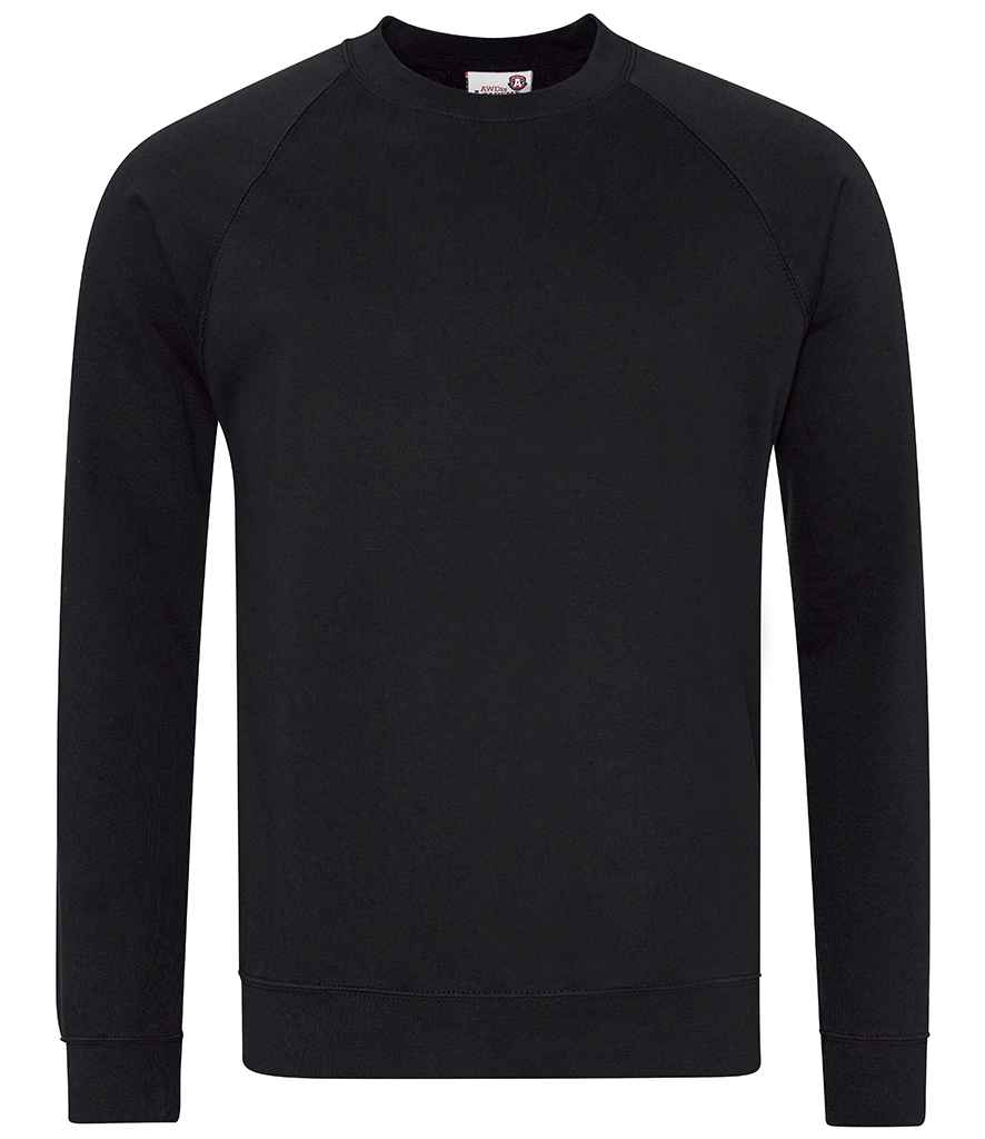 AWDis Academy Senior Raglan Sweatshirt | Black