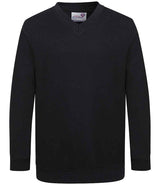 AWDis Academy Kids V Neck Sweatshirt | Black thumbnail 1