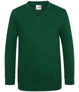 AWDis Academy Kids V Neck Sweatshirt | Green thumbnail 1