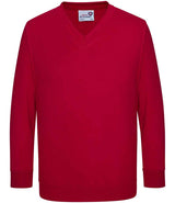 AWDis Academy Kids V Neck Sweatshirt | Red thumbnail 1
