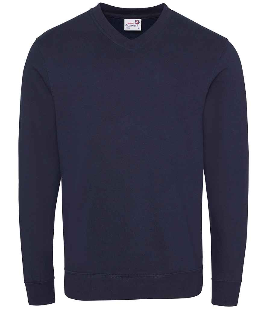 AWDis Academy Senior V Neck Sweatshirt | Navy