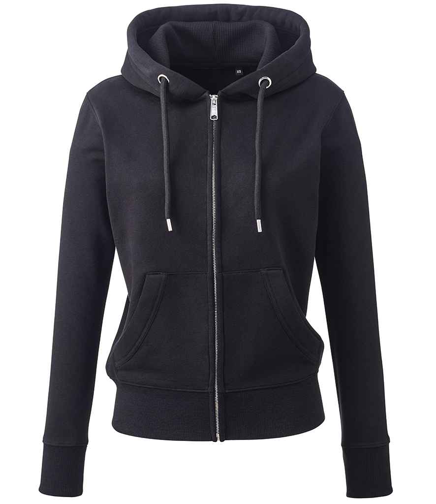 Anthem Ladies Organic Full Zip Hoodie | Black
