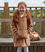 Brand Lab Kids Character Cushion Hooded Blanket | Brown Teddy thumbnail 1