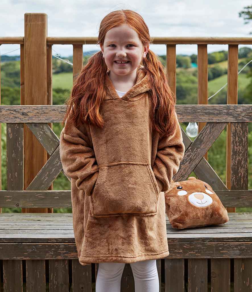 Brand Lab Kids Character Cushion Hooded Blanket | Brown Teddy