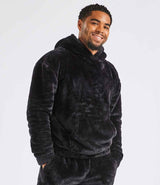 Brand Lab Unisex Fluffy Fleece Hoodie | Black thumbnail 2