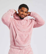 Brand Lab Unisex Fluffy Fleece Hoodie | Blush Pink thumbnail 2