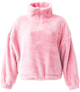 Brand Lab Ladies Fluffy 1/4 Zip Fleece | Blush Pink thumbnail 3