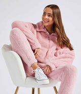 Brand Lab Ladies Fluffy 1/4 Zip Fleece | Blush Pink thumbnail 1