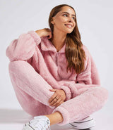 Brand Lab Ladies Fluffy 1/4 Zip Fleece | Blush Pink thumbnail 2