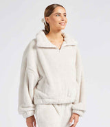 Brand Lab Ladies Fluffy 1/4 Zip Fleece | Natural thumbnail 2