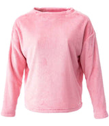 Brand Lab Ladies Plush Fleece Crew Neck Sweatshirt | Blush Pink thumbnail 2