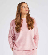 Brand Lab Ladies Plush Fleece Crew Neck Sweatshirt | Blush Pink thumbnail 1
