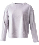 Brand Lab Ladies Plush Fleece Crew Neck Sweatshirt | Silver Grey thumbnail 3