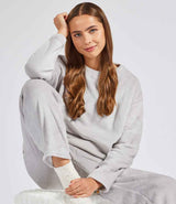 Brand Lab Ladies Plush Fleece Crew Neck Sweatshirt | Silver Grey thumbnail 2