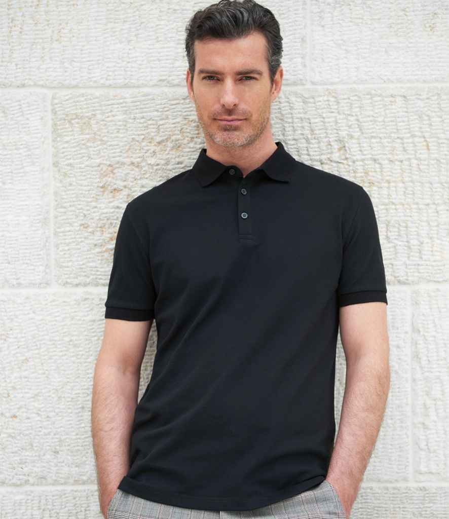Brook Taverner Hampton Premium Cotton Polo Shirt | Black