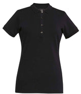 Brook Taverner Ladies Arlington Premium Cotton Polo Shirt | Black thumbnail 2