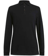 Brook Taverner Frederick Long Sleeve Polo Shirt | Black thumbnail 1