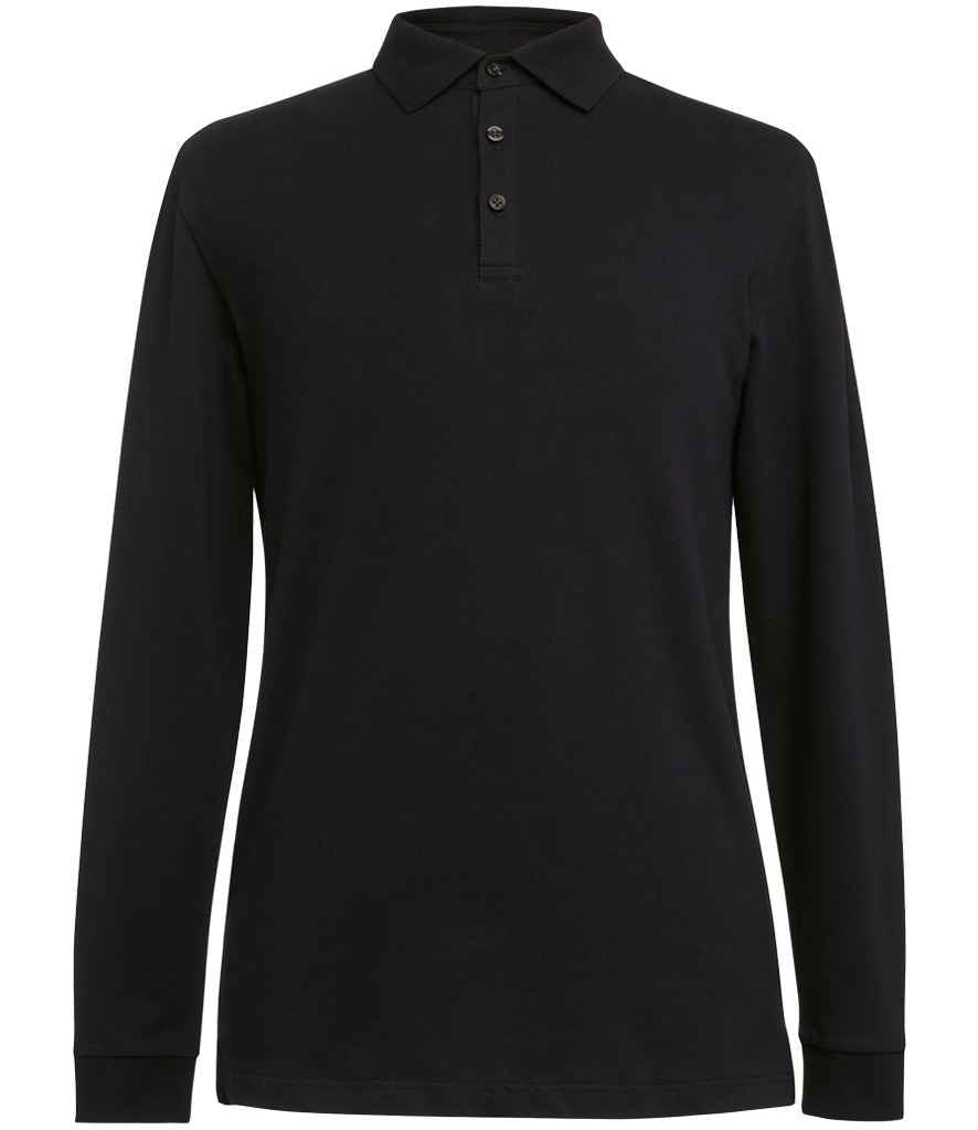 Brook Taverner Frederick Long Sleeve Polo Shirt | Black