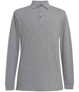 Brook Taverner Frederick Long Sleeve Polo Shirt | Grey Marl thumbnail 2