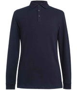 Brook Taverner Frederick Long Sleeve Polo Shirt | Navy thumbnail 1