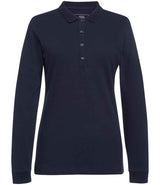 Brook Taverner Ladies Anna Long Sleeve Polo Shirt | Navy thumbnail 2