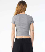 Bella Ladies Micro Rib Baby T-Shirt | Athletic Heather thumbnail 2