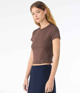 Bella Ladies Micro Rib Baby T-Shirt | Solid cocoa blend thumbnail 2