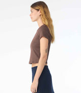 Bella Ladies Micro Rib Baby T-Shirt | Solid cocoa blend thumbnail 3
