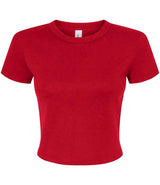 Bella Ladies Micro Rib Baby T-Shirt | Solid Red Blend thumbnail 4