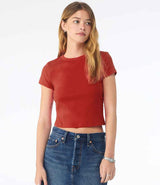 Bella Ladies Micro Rib Baby T-Shirt | Solid Red Blend thumbnail 1