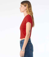 Bella Ladies Micro Rib Baby T-Shirt | Solid Red Blend thumbnail 3