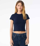 Bella Ladies Micro Rib Baby T-Shirt | Solid Navy Blend thumbnail 1