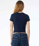 Bella Ladies Micro Rib Baby T-Shirt | Solid Navy Blend thumbnail 2