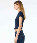 Bella Ladies Micro Rib Baby T-Shirt | Solid Navy Blend thumbnail 3