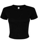 Bella Ladies Micro Rib Baby T-Shirt | Solid Black Blend thumbnail 4