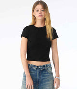 Bella Ladies Micro Rib Baby T-Shirt | Solid Black Blend thumbnail 1