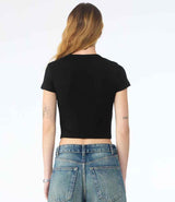 Bella Ladies Micro Rib Baby T-Shirt | Solid Black Blend thumbnail 2