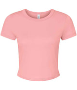Bella Ladies Micro Rib Baby T-Shirt | Solid Pink Blend thumbnail 4