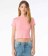 Bella Ladies Micro Rib Baby T-Shirt | Solid Pink Blend thumbnail 1