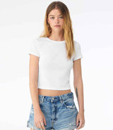 Bella Ladies Micro Rib Baby T-Shirt | Solid White Blend thumbnail 1
