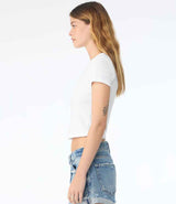 Bella Ladies Micro Rib Baby T-Shirt | Solid White Blend thumbnail 3