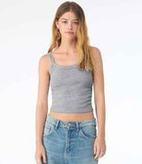Bella Ladies Micro Rib Spaghetti Strap Tank Top | Athletic Heather thumbnail 1
