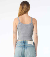 Bella Ladies Micro Rib Spaghetti Strap Tank Top | Athletic Heather thumbnail 2