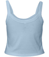 Bella Ladies Micro Rib Spaghetti Strap Tank Top | Solid Baby Blue Blend thumbnail 5