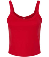Bella Ladies Micro Rib Spaghetti Strap Tank Top | Solid Red Blend thumbnail 4